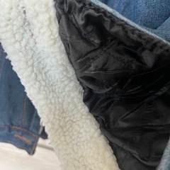 ボア襟付きデニムジャケット XLの画像