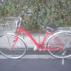 整備済み中古自転車　26インチ　税別￥7.980-　ローラーブレーキ　アーチ型　レッド1213の画像