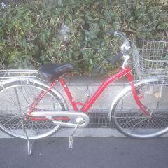 整備済み中古自転車　26インチ　税別￥7.980-　ローラーブレーキ　アーチ型　レッド1213の画像
