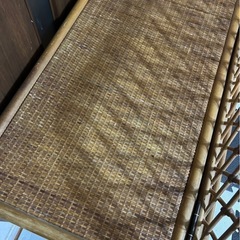 ラタン　藤　竹　収納　ベンチ　チェア　2人掛けの画像