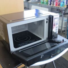 アイリスオーヤマ 電子レンジ 2021年製 18L フラットタイプ MO-FM1804-B 黒 あたため専用 キッチン家電 ミラーガラス調 札幌 北20条店の画像