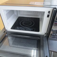 アイリスオーヤマ 電子レンジ 2021年製 18L フラットタイプ MO-FM1804-B 黒 あたため専用 キッチン家電 ミラーガラス調 札幌 北20条店の画像