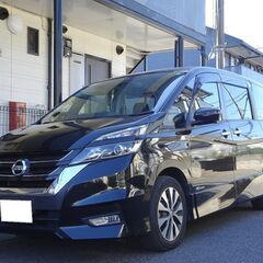 車検満タン セレナハイブリッド ハイウェイスターＶセレクション エマージェンシーブレーキ ナビ フルセグTV Bluetooth フリップダウンモニター アラウンドビューモニター 両側パワスラ インテリキー クルコン LEDライト ETCの画像
