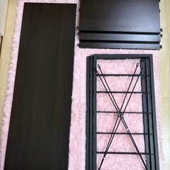 【使用期間短い美品✨️】 ゴミ箱収納キッチンカウンター[幅120cm] ブラウン×ブラックの画像