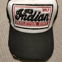 新品未使用■ロゴキャップメッシュ帽子アメカジブラックダメージ風の画像