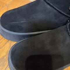 パールデザインボアブーツ黒　２３.５〜２４㎝の画像