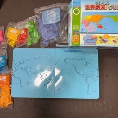 くもんの日本地図パズル、世界地図パズル、もじ・かずボード　セットの画像