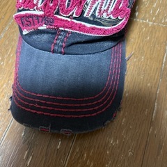 レディース　刺繍 ダメージキャップ ネイビーの画像