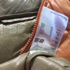 本日限定！最終お値下げ！UNIQLO フード付 ダウンジャケット サイズL オレンジ　お値段交渉OKです♡の画像