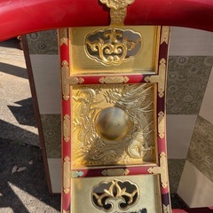 寺院仏具 ルーツ型本曲録 平安寺　住職/僧侶の椅子 漆塗/金箔/折りたたみ式の画像