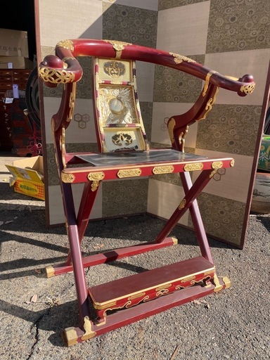 寺院仏具 ルーツ型本曲録 平安寺 住職/僧侶の椅子 ファッション 漆塗