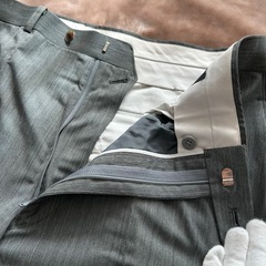 WilkesBasbfordタカキューメンズスラックスメンズズボン長ズボン長ずぼんフルレングスボトムス日本製国産国内製サイズ85毛100％キュプラ股下　約68センチ 裾幅　約22.5センチ ウエスト　約81センチの画像