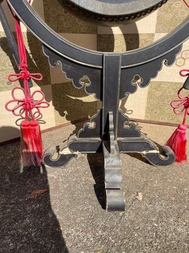 アウトレット 太鼓正製 雅楽 火焔太鼓 毛彫金具 寺院仏具 鳴物 仏教