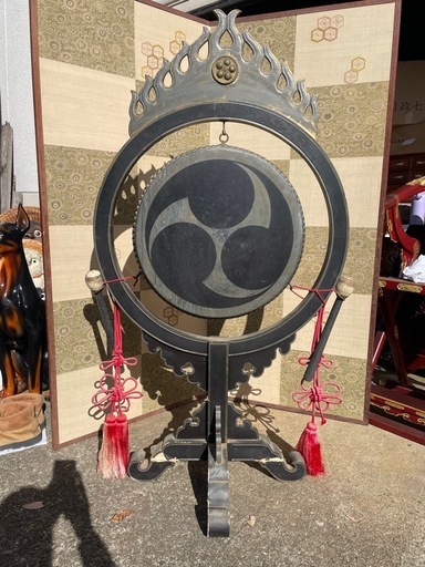 アウトレット 太鼓正製 雅楽 火焔太鼓 毛彫金具 寺院仏具 鳴物 仏教