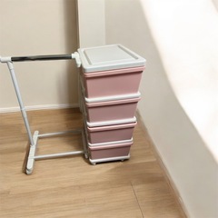 【⚡️12/16まで⚡️】4段衣装ケース ハンガーラック付きの画像