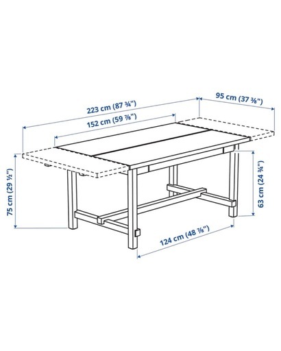 美品　IKEAダイニングテーブル　ノルドヴィーケン　