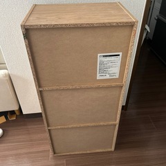 3段カラーボックス 木目調の画像