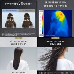 【新品】SALONIA スピーディーイオンドライヤー SL-013BK（ブラック）ポリカーボネートサロニア 大風量・速乾・軽量 マイナスイオンヘアドライヤーの画像