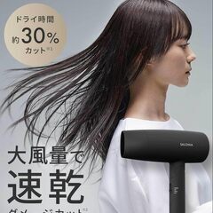 【新品】SALONIA スピーディーイオンドライヤー SL-013BK（ブラック）ポリカーボネートサロニア 大風量・速乾・軽量 マイナスイオンヘアドライヤーの画像