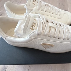 PRADA プラダ レーン ディアスキン スニーカー　白　ホワイトの画像