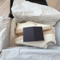 PRADA プラダ レーン ディアスキン スニーカー　白　ホワイトの画像