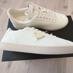 PRADA プラダ レーン ディアスキン スニーカー　白　ホワイトの画像