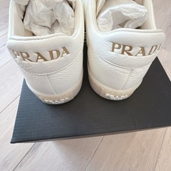 PRADA プラダ レーン ディアスキン スニーカー　白　ホワイトの画像