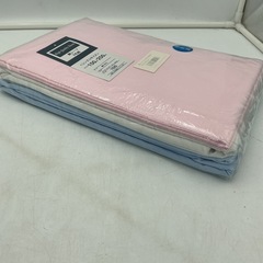 綿シーツ3色組(ピンク白青)シングルサイズの画像