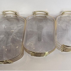 オーバル型　クリアトレイ　12個セット　飲食店　カフェ　喫茶店　業務用　おぼん　トレー　トレイ　インテリアの画像