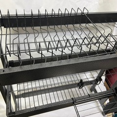 キッチン用 スチール製 食器・包丁ラック（2段式）の画像