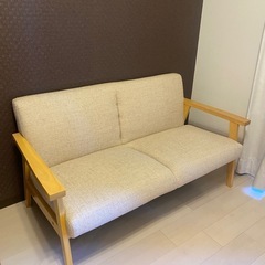 美品　カリモク　ソファ　ツイード　アイボリーの画像