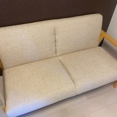 美品　カリモク　ソファ　ツイード　アイボリーの画像