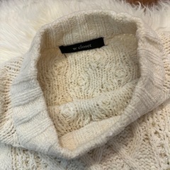 w closet ニット　セーター　ホワイト　レディース　冬服の画像