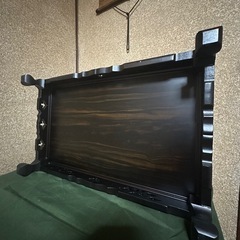 高級 唐木花台 黒丹 松彫 大型 アンティーク  飾り台 定価42000円の画像