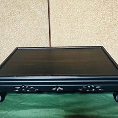 高級 唐木花台 黒丹 松彫 大型 アンティーク  飾り台 定価42000円の画像