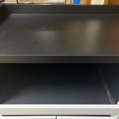 LOWYAロウヤ 90cm コンセント付レンジ台 ミドルタイプ キャビネット モノトーンの画像