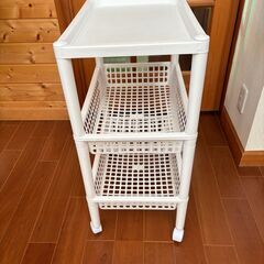 お取引は軽井沢もしくは高崎市（大八木町）です★プラスチック製　キャスターつき収納ラック　ですの画像