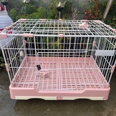 中古品ウサギケージ 犬 猫ケージ 小動物用 室内飼い 引き出しトイレ付 掃除簡単 の画像