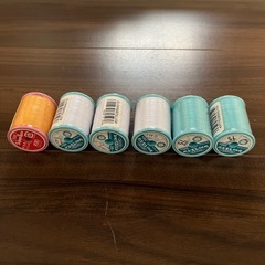 折りヘラ台、ハトロン紙、ファスナー、ミシン糸、布の画像