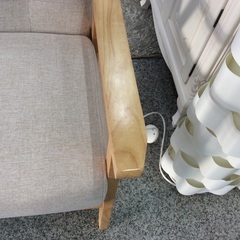 【シンプルなデザイン】 2人掛けソファ  2シーター　木枠フレーム　ソファ　ラブソファ 　木枠フレーム　：ベージュの画像