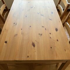 IKEA イケア 木目ダイニングテーブルセットの画像