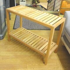 フランフラン オープンシェルフ 2段 幅65㎝ 高さ49㎝ ミン シェルフ ワイド SS ナチュラル 棚 収納 西岡店の画像