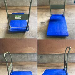 【中古/長期保管品/お引取り限定】■樹脂製運搬台車■PDｰ１００■最大荷重100㎏■ブルー■の画像