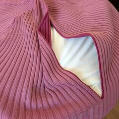 【中古品】IDEE製ビーズクッション『PUUF』ワインレッド※カバーに裂け目有りの画像