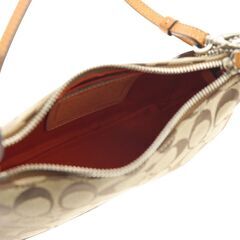 【美品】COACH コーチ アクセサリーポーチ ミニハンドバッグ シグネチャーの画像
