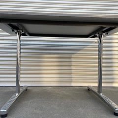 【UCHIDA】テーブル　アルミ脚　木天板　ホワイトの画像