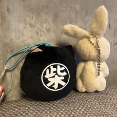 忠犬もちしば フェイスマスコット 柴犬　ぬいぐるみ　キーホルダー うさぎの画像