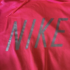 NIKE ピンク裏フリース フード付きパーカー Lサイズの画像