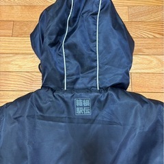 箱根駅伝マーク入りMizuno フード付きグランドコート　ネイビー/グリーンの画像
