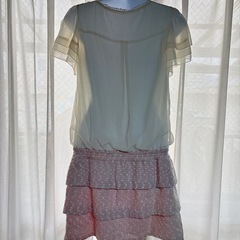 1579.L'EST ROSEアイボリー/ピンク ワンピース☆の画像